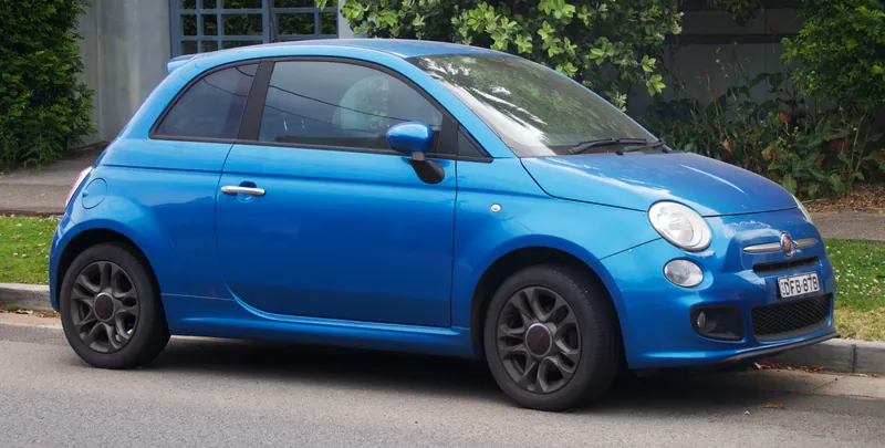 Fiat 500, pohled zepředu